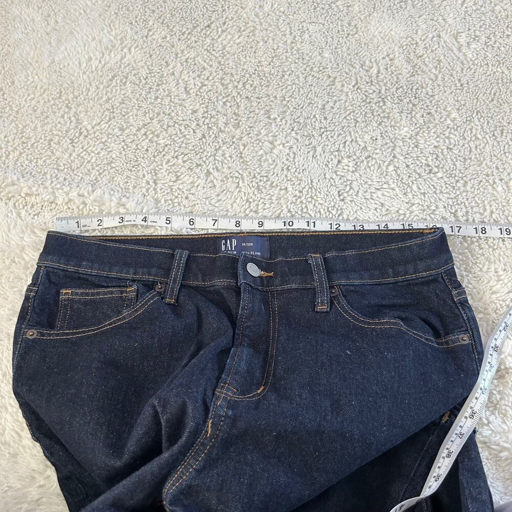 Gap Womens 70's Flare Dark Denim Jeans 14 Casual Cotton Preppy Teacher Business - Picture 4 of 7